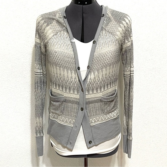 Anthropologie Postmark Woman WOOL Grey Button Down Cardigan Sweater Size S - Picture 1 of 13